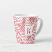 ROTE LINIE STRICKEN Latte-Tasse + Initial Milchtasse (Rechte Ecke)