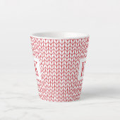 ROTE LINIE STRICKEN Latte-Tasse + Initial Milchtasse (Vorderseite)