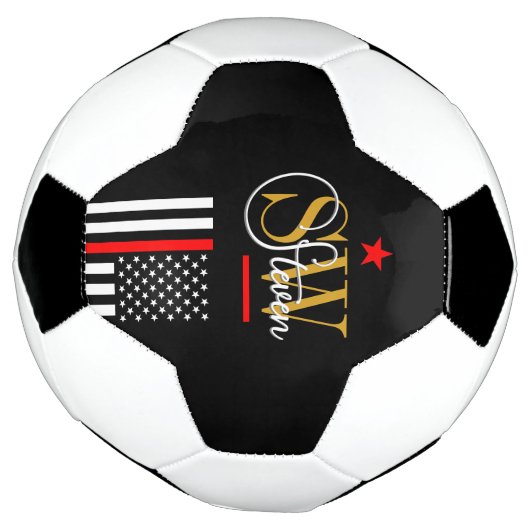 Rote Linie und Mit Monogramm Name / Moderne Unters Fußball (Gedreht)