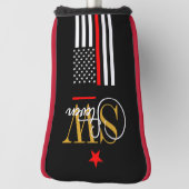 Rote Linie und Mit Monogramm Name / Moderne Unters Golf Headcover (Rotieren 90)