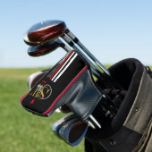 Rote Linie und Mit Monogramm Name / Moderne Unters Golf Headcover (In Situ)