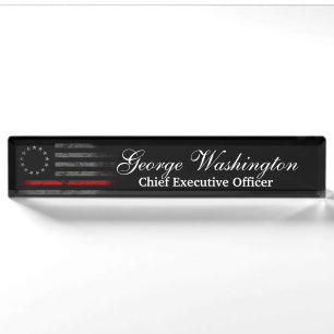 Rote Linie Vintage Betsy Ross Amerikanische Flagge Namensplakette