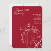 rote Linie zeichnend 30. Geburtstag Einladung (Vorderseite)