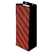 Rote-Linien-Muster Geschenktüte Für Weinflaschen (Rückseite Schrägansicht)