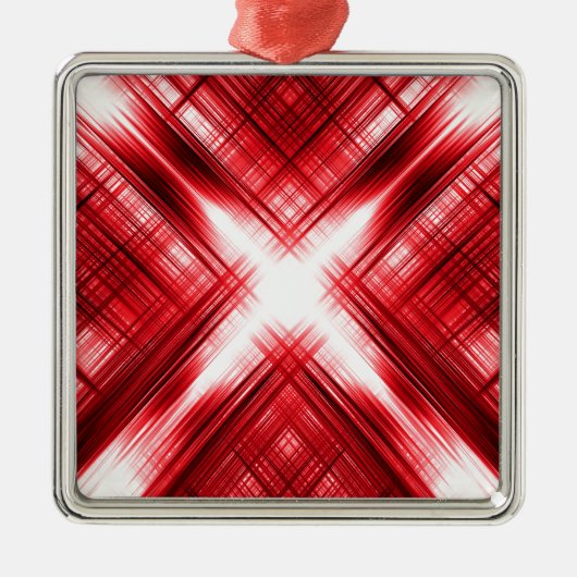 Rote Linien Ornament Aus Metall (Vorne)