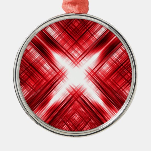 Rote Linien Ornament Aus Metall (Vorne)