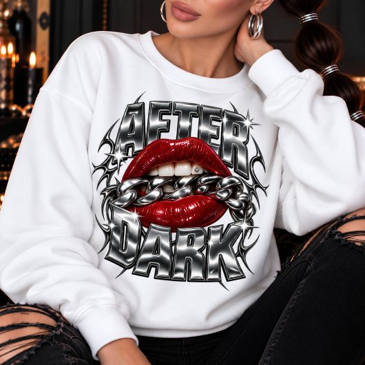 Rote Lippen After Dark Chrome Sweatshirt
