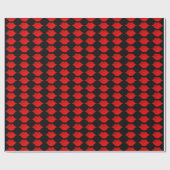 Rote Lippen auf schwarz Geschenkpapier (Flach)