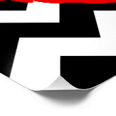 Rote Lippen auf schwarzen und weißen Zigzag Poster (Ecke)