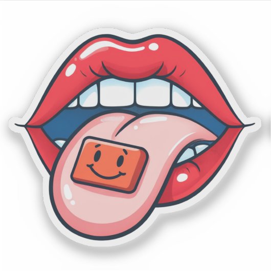 Rote Lippen Aufkleber (Vorderseite)