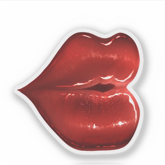 Rote Lippen Aufkleber Scrapbook helles Dekor (Vorderseite)