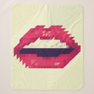 Rote Lippen aus kleinen Dreiecken, Pixelhipster,pi Sherpadecke