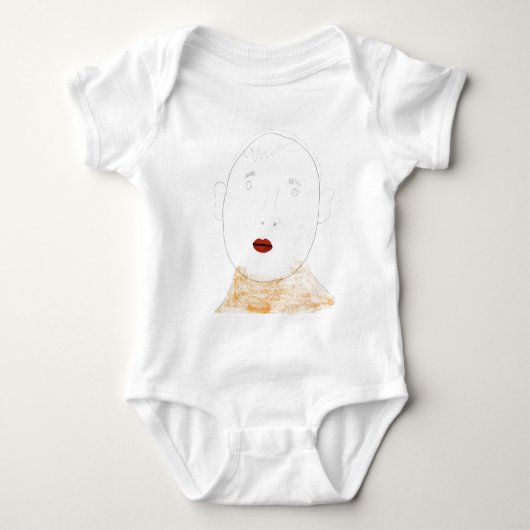 Rote Lippen Baby Strampler (Vorderseite)