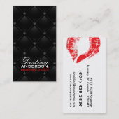 Rote Lippen - büschelige Make-upVisitenkarten Visitenkarte (Vorne/Hinten)