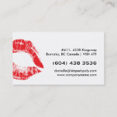 Rote Lippen - büschelige Make-upVisitenkarten Visitenkarte (Rückseite)