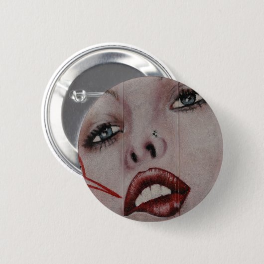 Rote Lippen Button (Vorne & Hinten)