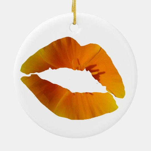 Rote Lippen Circle Ornament (Hinten)