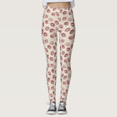Rote Lippen cremen Leggings (Vorderseite)