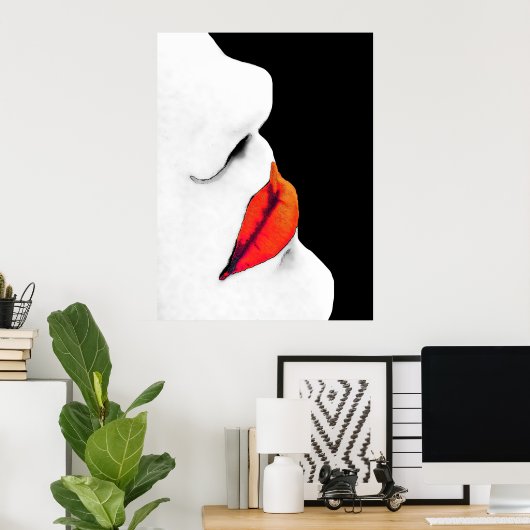 Rote Lippen der Frau (1) Poster (Heimbüro)