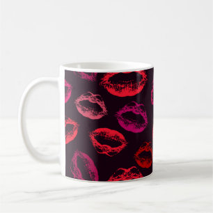 Rote Lippen-Druck nahtlos Muster Kaffeetasse