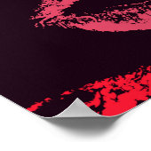 Rote Lippen-Druck nahtlos Muster Poster (Ecke)