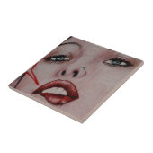 Rote Lippen Fliese (Seite)