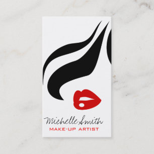 Rote Lippen Frau Make-up artist Visitenkartendesig Visitenkarte