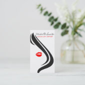 Rote Lippen Frau Make-up artist Visitenkartendesig Visitenkarte (Stehend Vorderseite)