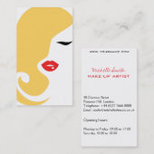 Rote Lippen Frau Makeup Künstlerdesign Visitenkart Visitenkarte (Vorne/Hinten)