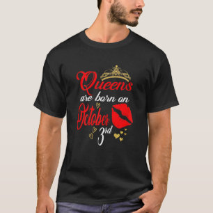 Rote Lippen Frauen am 3. Oktober Geboren T-Shirt