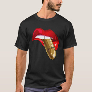 Rote Lippen Frauen Keine Pfefferspray Art Von Mädc T-Shirt