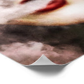 Rote Lippen Frauen rauchen Kunst Poster (Ecke)