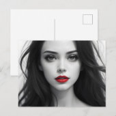 Rote Lippen für Sie Postkarte (Vorne/Hinten)