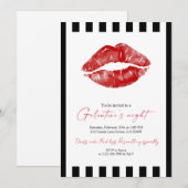 Rote Lippen Galentine’s-Nacht Einladung (Vorne/Hinten)