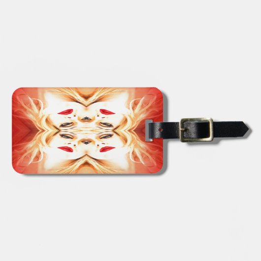 Rote Lippen Gepäckanhänger (Vorderseite horizontal)