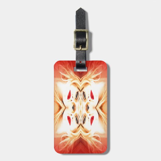 Rote Lippen Gepäckanhänger (Vorderseite vertikal)