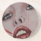 Rote Lippen Getränkeuntersetzer (Vorne)