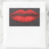 Rote Lippen Grafik Rechteckiger Aufkleber (Tasche)