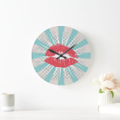 Rote Lippen Große Wanduhr (Zuhause)