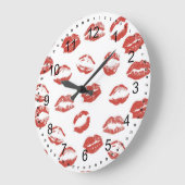 Rote Lippen Große Wanduhr (Winkel)