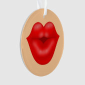 Rote Lippen, großer Kuss Ornament (Vorderseite)