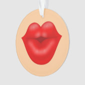 Rote Lippen, großer Kuss Ornament (Vorderseite)