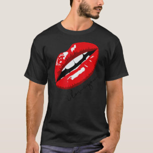 Rote Lippen Ich Liebe Sie T-Shirt
