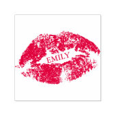 Rote Lippen im weißen Hintergrund Permastempel (Design)