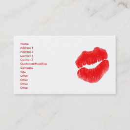 Rote Lippen in der weißen Visitenkarte für Make-up