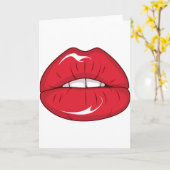 Rote Lippen Karte (Gelbe Blume)