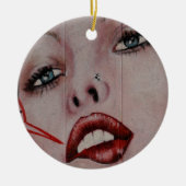 Rote Lippen Keramikornament (Vorne)