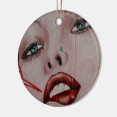 Rote Lippen Keramikornament (Links)