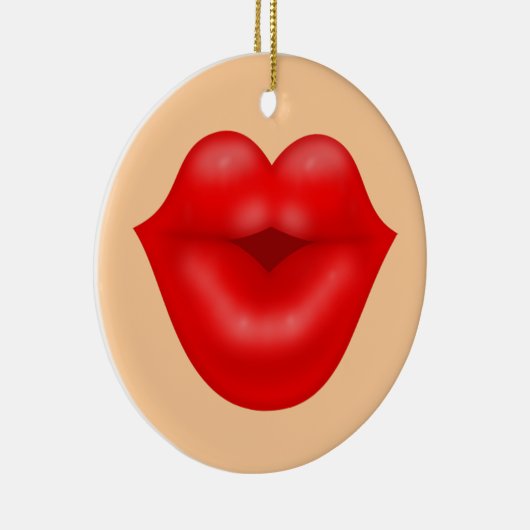 Rote Lippen Keramikornament (Rechts)