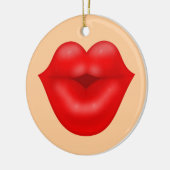 Rote Lippen Keramikornament (Links)